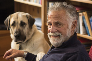 Jonathan Goldsmith with his dog Willy